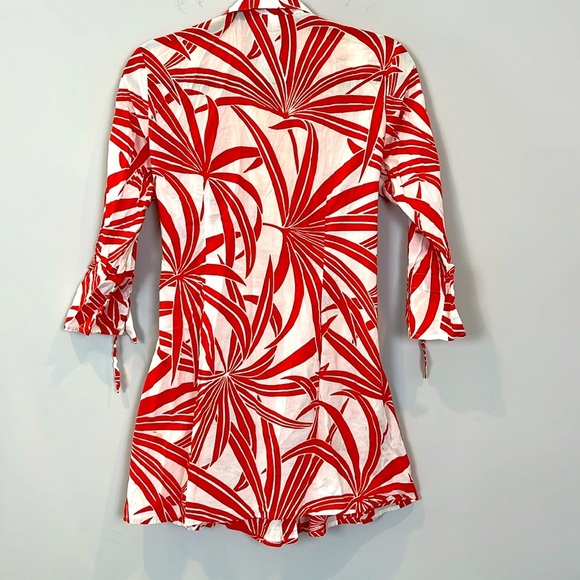 Tommy Bahama Women's Cover Up Tropical Floral Coral/Red Bathing Size Small - Picture 3 of 8